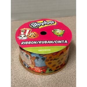 NEW Berwick Offray Shopkins Polyester Ribbon 9ft long spool 1 1/2” wide vintage